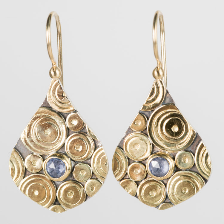 Mustique Blue Sapphire Drop Earrings in Solid Gold & Silver