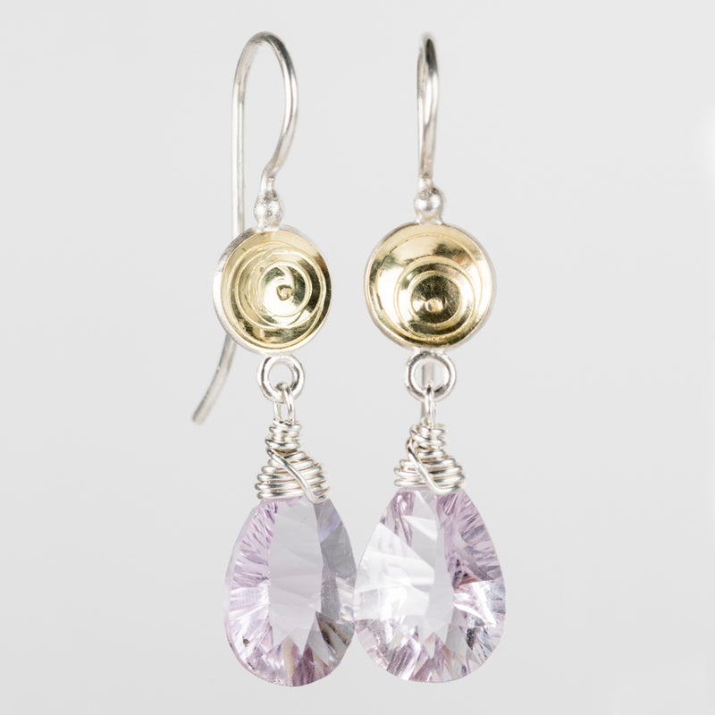 Elsa Pink Amethyst Teardrop Dangle Earrings