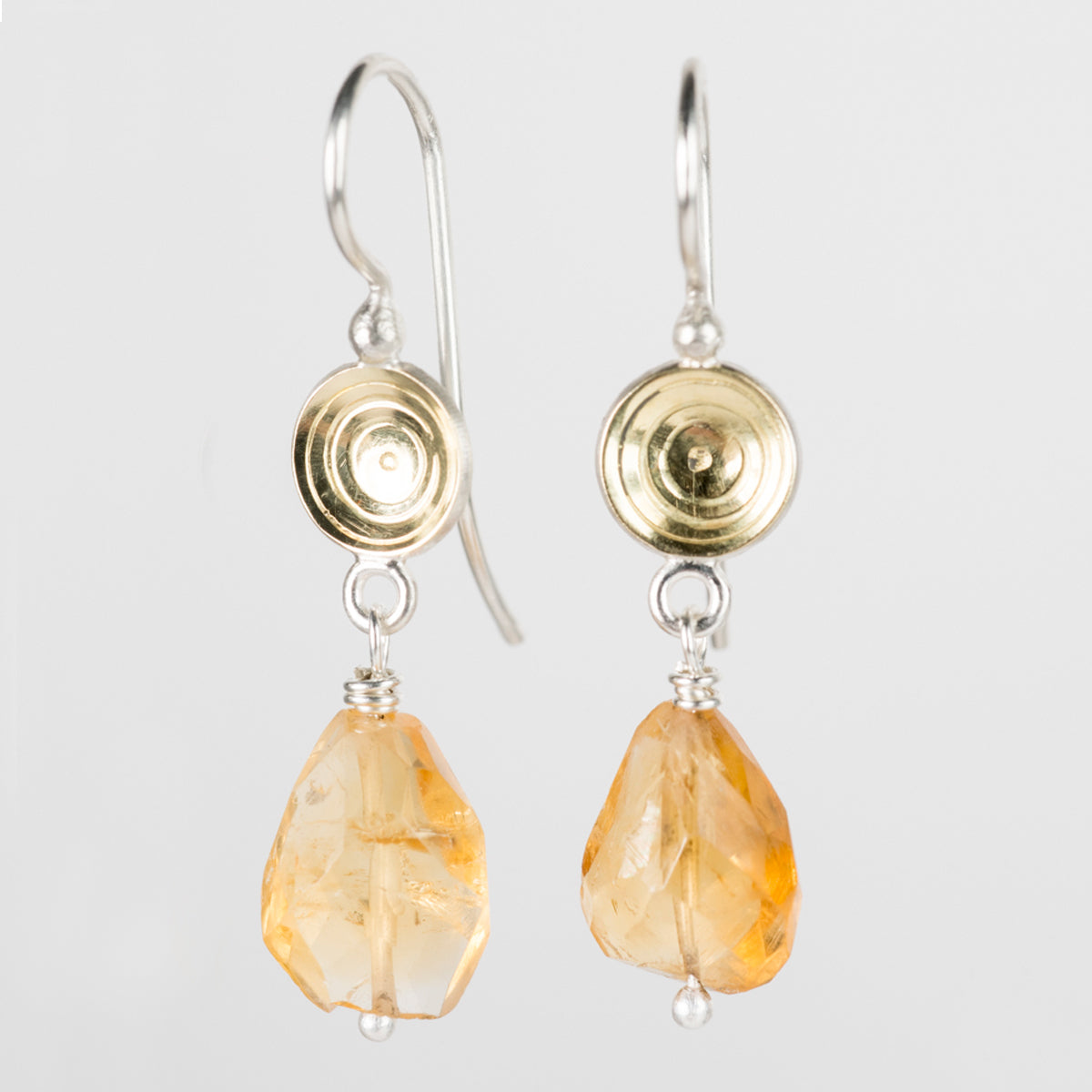 Elsa Citrine Nugget Dangle Earrings