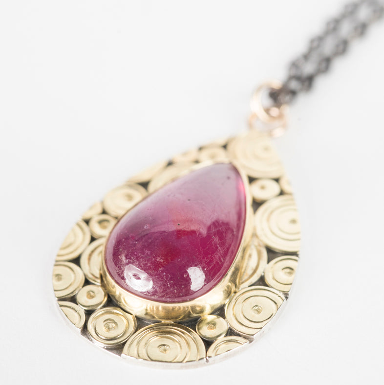 Osaka Pink Sapphire & Tourmaline Necklace, One of a Kind