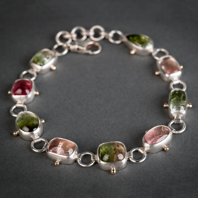 Europa Bi-colored Tourmaline Link Bracelet