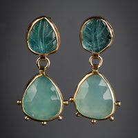 Europa Emerald & Aquaprase Earrings