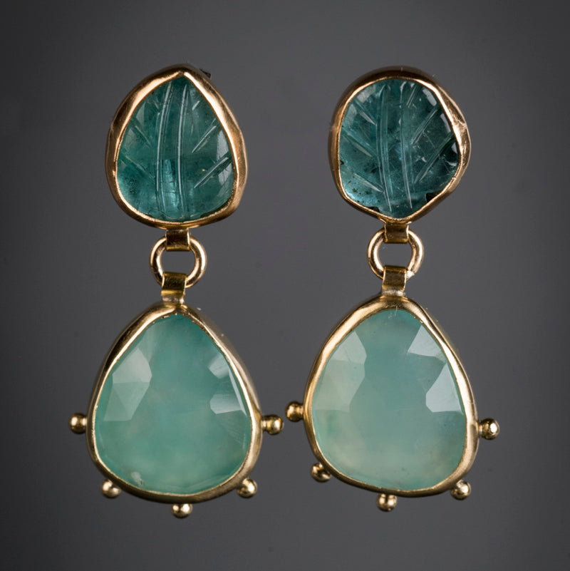 Europa Emerald & Aquaprase Earrings