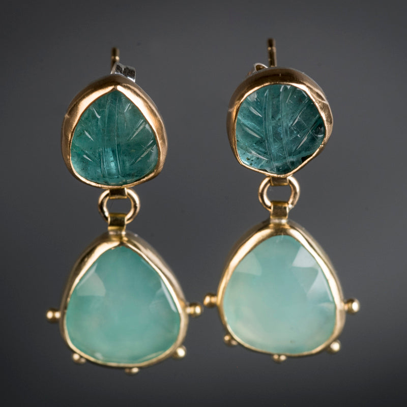 Europa Emerald & Aquaprase Earrings