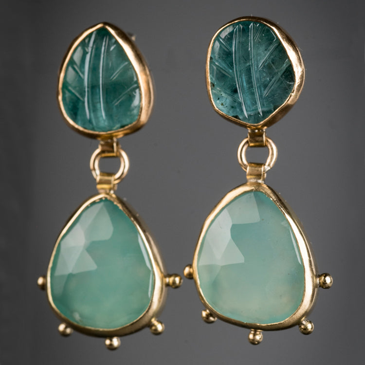Europa Emerald & Aquaprase Earrings