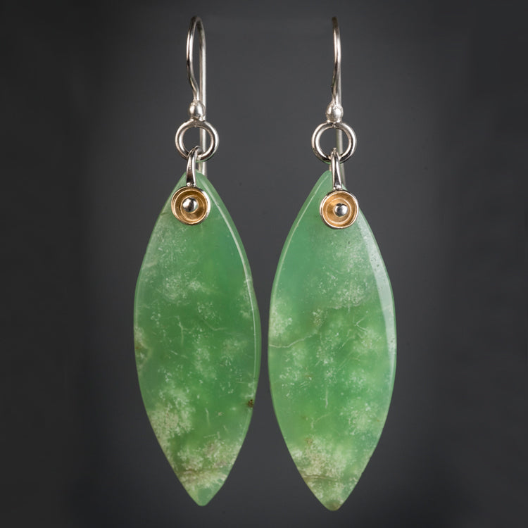 Betwa Chrysoprase Navette Earrings
