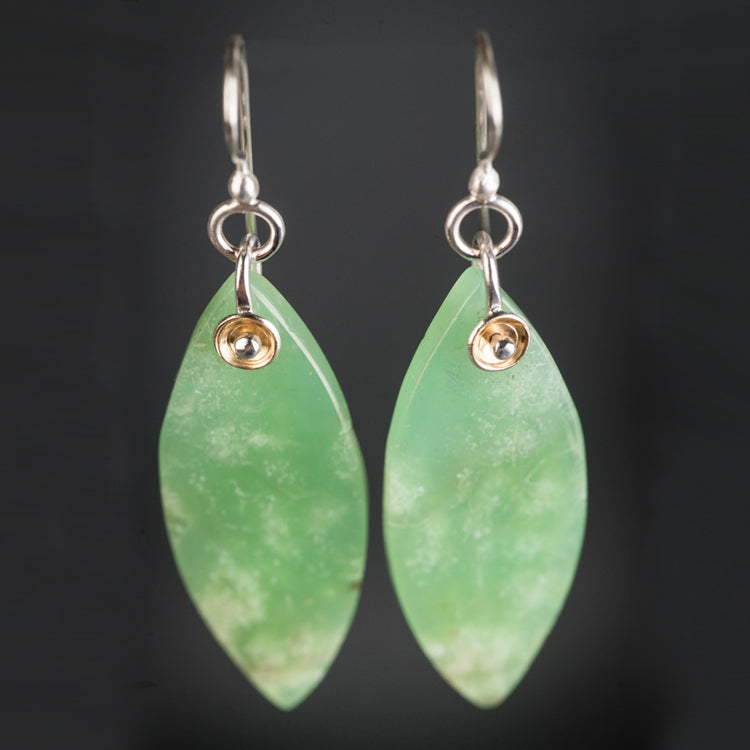Betwa Chrysoprase Navette Earrings