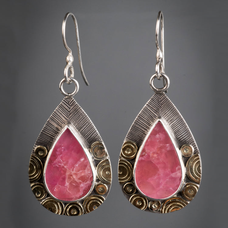 Corfu Pink Calcite Dangle Earrings