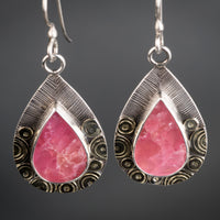 Corfu Pink Calcite Dangle Earrings