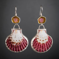 Luna Watermelon Tourmaline & Shell Earrings