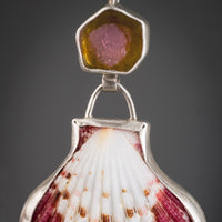 Luna Watermelon Tourmaline & Shell Earrings