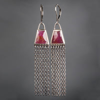 Dana Pink Sapphire and Chain Earrings