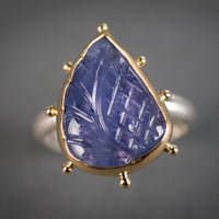 Hailey Carved Tanzanite Ring - Size 7 1/2