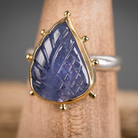 Hailey Carved Tanzanite Ring - Size 7 1/2