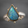 Hailey Aqua Blue Boulder Opal Ring - size 7