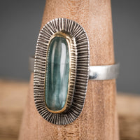Sorento Long Blue Tourmaline Ring - Size 7