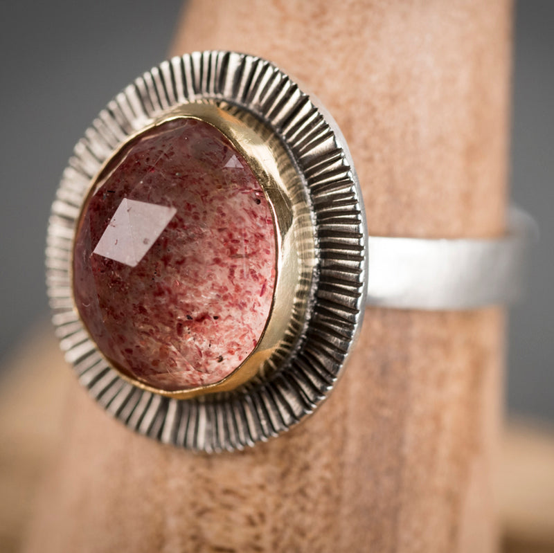 Sorento Strawberry Quartz Ring - size 7