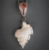 Luna Cherry Quartz & Shell Necklace
