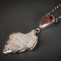 Luna Cherry Quartz & Shell Necklace
