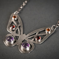 Mariposa Butterfly w/ Gemstones Necklace