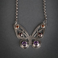 Mariposa Butterfly w/ Gemstones Necklace