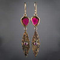 Antilles Watermelon Tourmaline Dangle Earrings