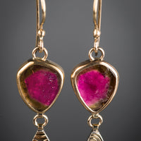Antilles Watermelon Tourmaline Dangle Earrings