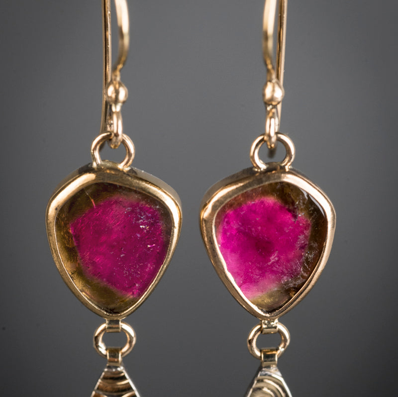 Antilles Watermelon Tourmaline Dangle Earrings