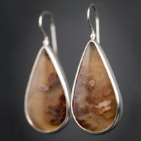 Leda Plume Agate Drop Earrings