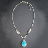 Ianthe Turquoise Shield w/ Dangle in Silver