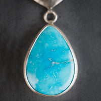 Ianthe Turquoise Shield w/ Dangle in Silver