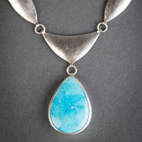 Ianthe Turquoise Shield w/ Dangle in Silver