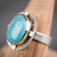 Sendai Kingman Turquoise Ring - size 8