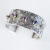 Aleutian Natural Sapphire Cuff Bracelet in 18k Gold & Silver