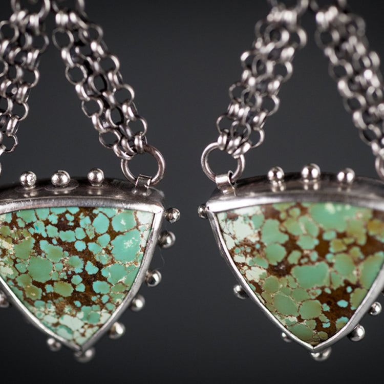 Ceres Turquoise Chandelier Earrings in Silver