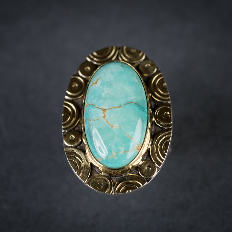 Mykonos High Grade Turquoise Ring - Size 7