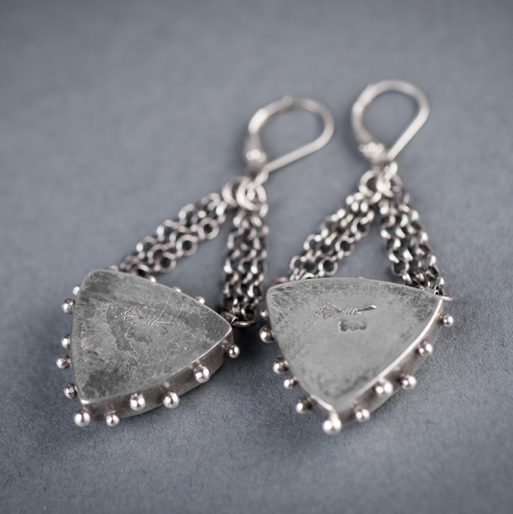 Ceres Turquoise Chandelier Earrings in Silver