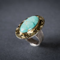 Mykonos High Grade Turquoise Ring - Size 7