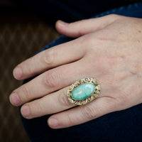 Mykonos High Grade Turquoise Ring - Size 7