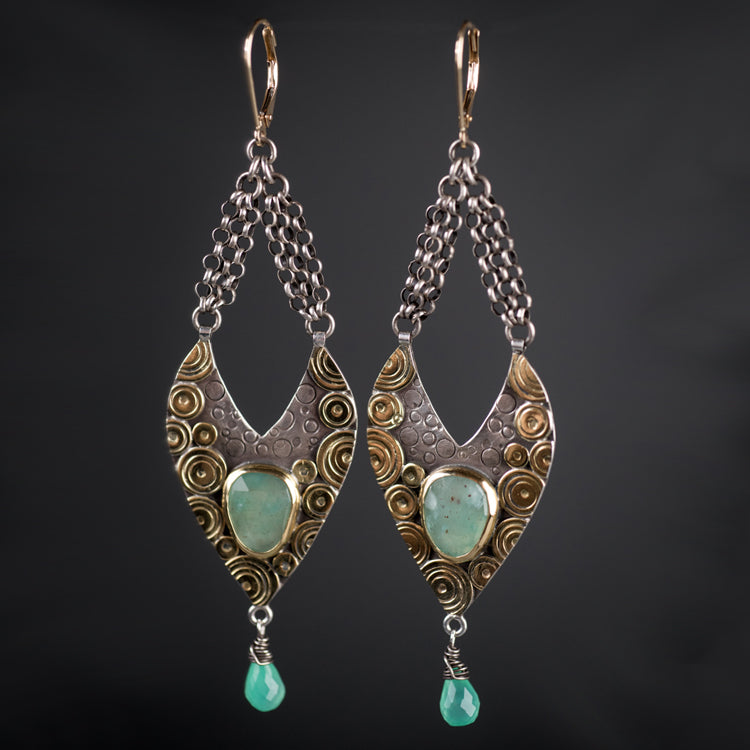 Bora Bora Aquaprase™ & Chrysoprase Chandelier Earrings