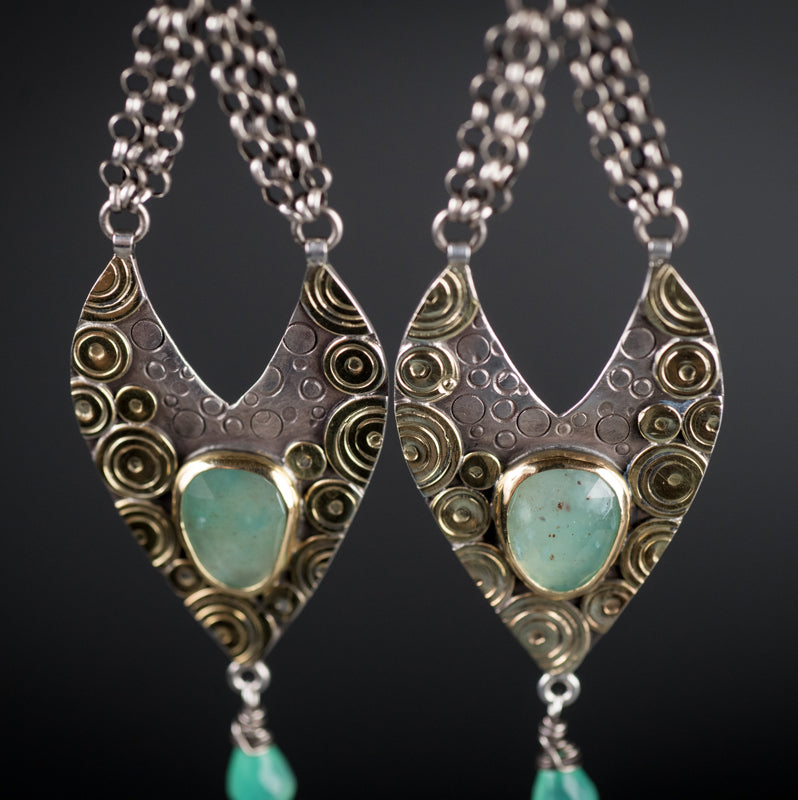Bora Bora Aquaprase™ & Chrysoprase Chandelier Earrings