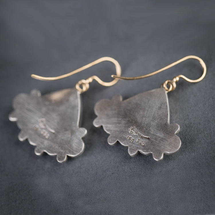 Ibiza Peach Drusy Dangle Earrings