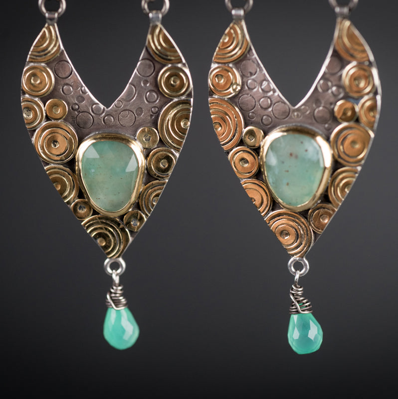 Bora Bora Aquaprase™ & Chrysoprase Chandelier Earrings