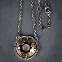 Hebrides Bi-colored Tourmaline Pendant Necklace