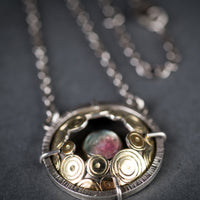 Hebrides Bi-colored Tourmaline Pendant Necklace