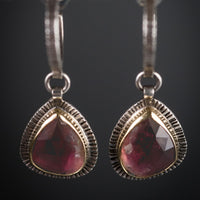 Tangier Pink Tourmaline Teardrops Hoops