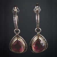 Tangier Pink Tourmaline Teardrops Hoops