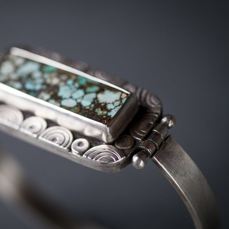 Osaka Turquoise Tension Cuff in Silver