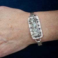 Osaka Turquoise Tension Cuff in Silver