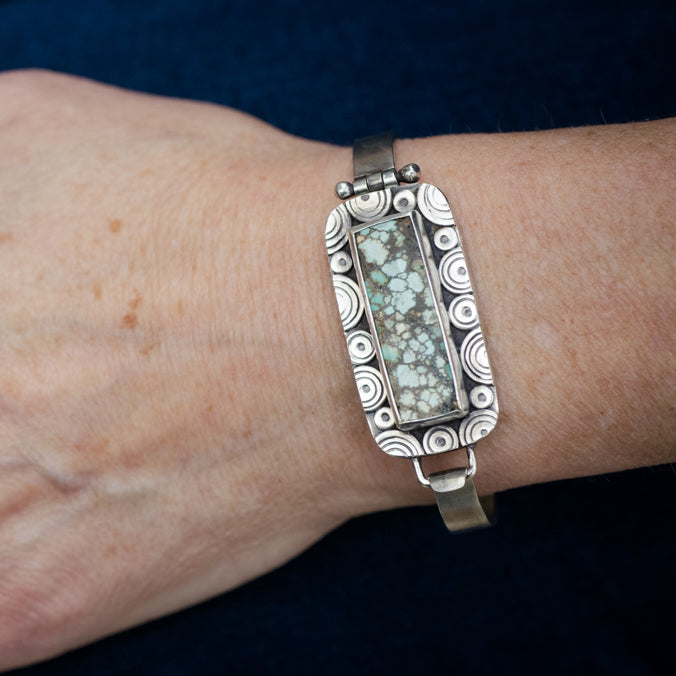 Osaka Turquoise Tension Cuff in Silver